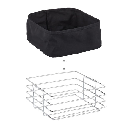 Corbeille à pain en métal avec housse en tissu
