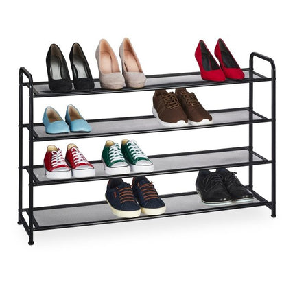 Étagère à chaussures en métal pour 16 paires de chaussures