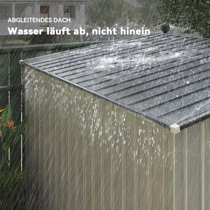 Metallgerätehaus 2.81m² 154x206.5x181 cm Geräteschuppen mit Pultdach Fundament