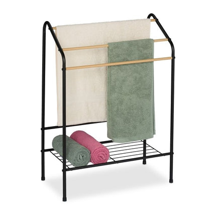 Porte-serviettes en métal avec étagère