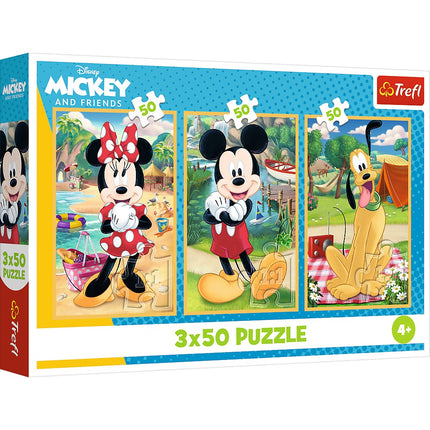 Ensemble de puzzles de vacances Mickey Mouse, 3x50 pièces