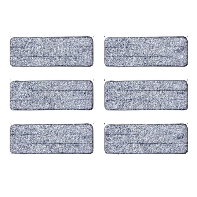 Lot de 6 lingettes de rechange en microfibre pour balai, lavables, 35,5 x 11 cm