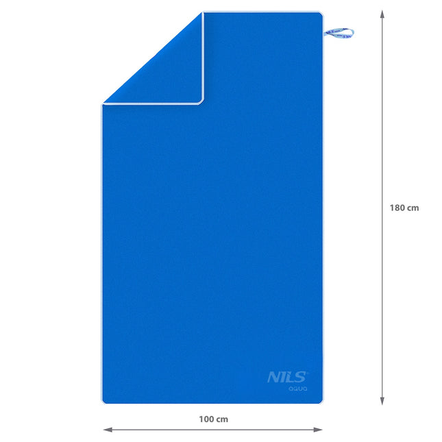 Mikrofaserhandtuch 180x100 cm, Dunkelblau/Hellblau