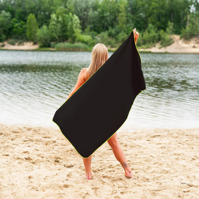 Mikrofaserhandtuch, Schwarz, 140x70 cm