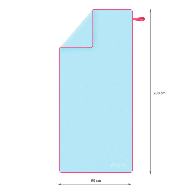 Mikrofaserhandtuch, Blau-Pink, 200x90 cm