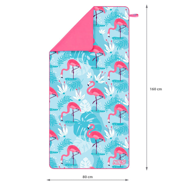 Mikrofaser-Handtuch Flamingo-Print 160x80 cm