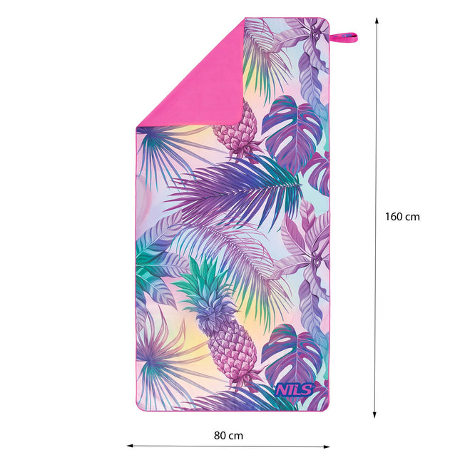 Serviette en microfibre, motif ananas, 160 x 80 cm