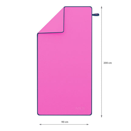 Serviette en microfibre, rose, 200 x 90 cm