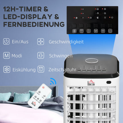 Tragbarer Luftkühler und Luftbefeuchter – 3 Stufen, Fernbedienung