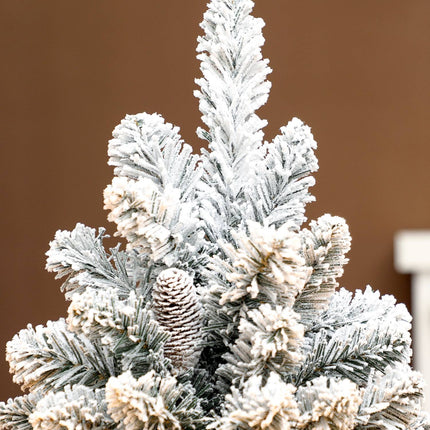 Mini sapin de Noël artificiel de 60 cm avec neige et pommes de pin