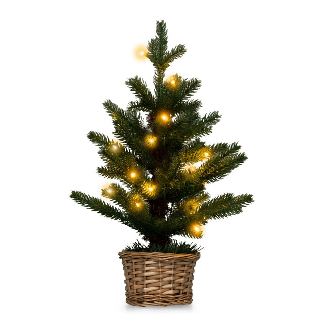 Mini sapin de Noël avec lumières LED, 48 cm, en polyéthylène (PE).