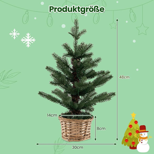 Mini sapin de Noël avec lumières LED, 48 cm, en polyéthylène (PE).