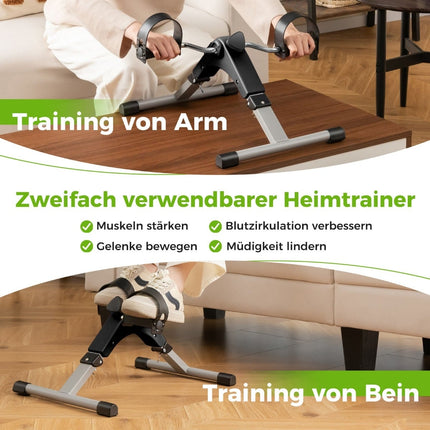 Mini-Heimtrainer – faltbarer Arm- und Beintrainer, einstellbarer Widerstand