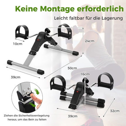 Mini-Heimtrainer – faltbarer Arm- und Beintrainer, einstellbarer Widerstand