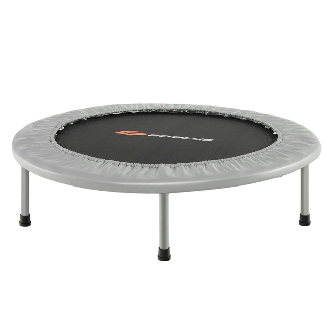 Mini trampoline de fitness pliable, 97 cm, capacité 150 kg, gris
