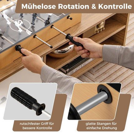 Mini baby-foot avec lumières LED et 2 balles