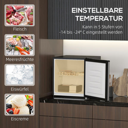 Mini congélateur, Mini congélateur électrique autonome 35 L, Mini réfrigérateur, -14 à -24 , contrôle de température à 5 niveaux, 47 x 44,2 x 48,8 cm, Argent