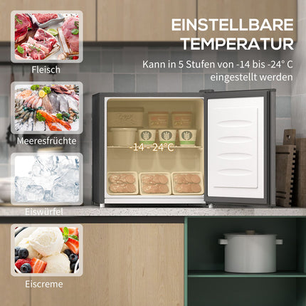Minigefrierschrank 35L, elektrisch, freistehend, grau
