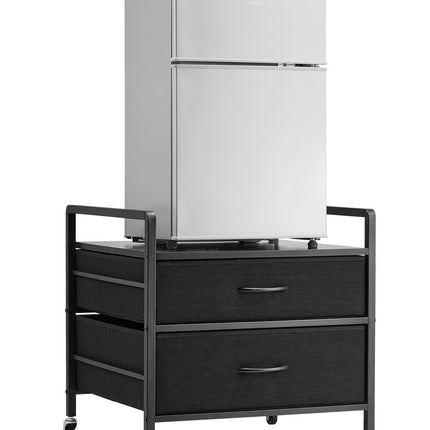 Mini Fridge Stand With 2 Drawers, Wheels, 176 lb