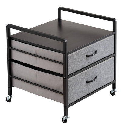 Mini Fridge Stand with 2 Drawers, Wheels, 176 lb