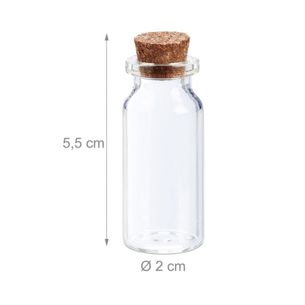 Mini bouteilles en verre, bouchon en liège, 60 pence