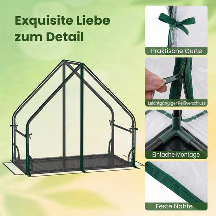 Mini serre avec structure métallique et tapis imperméable