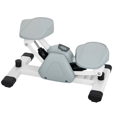 Mini stepper pour la maison avec écran LCD, stepper haut-bas avec pédales antidérapantes, home trainer pas à pas jusqu'à 100 kg, pour l'entraînement des jambes, exercice de fitness au bureau à domicile, gris |