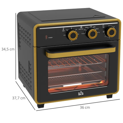 20L Umluft-Mini-Ofen - Timer, Grill, Backblech, 1400W