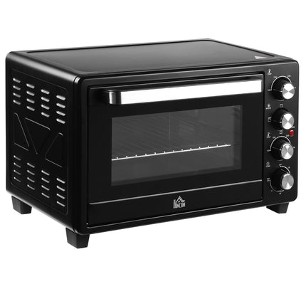 Mini-Backofen-Toaster, 32 l Fassungsvermögen, Timer, Schwarz