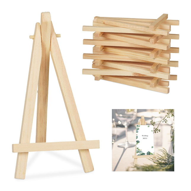 Mini chevalets en bois, lot de 10