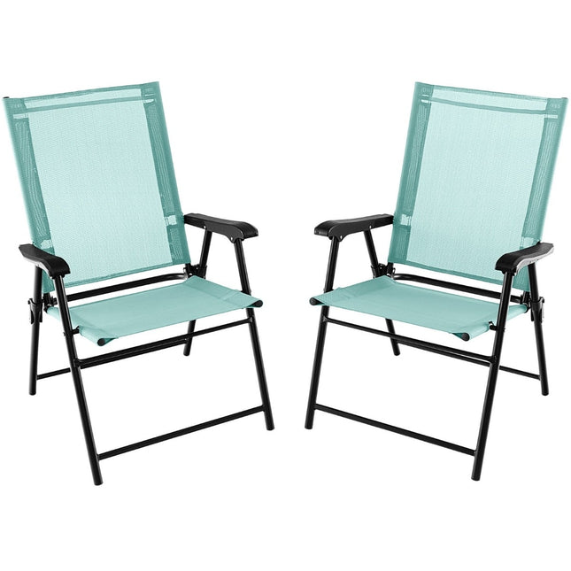 Minzgrüne klappbare Terrassenstühle 2er-Set – 65x60x93 cm