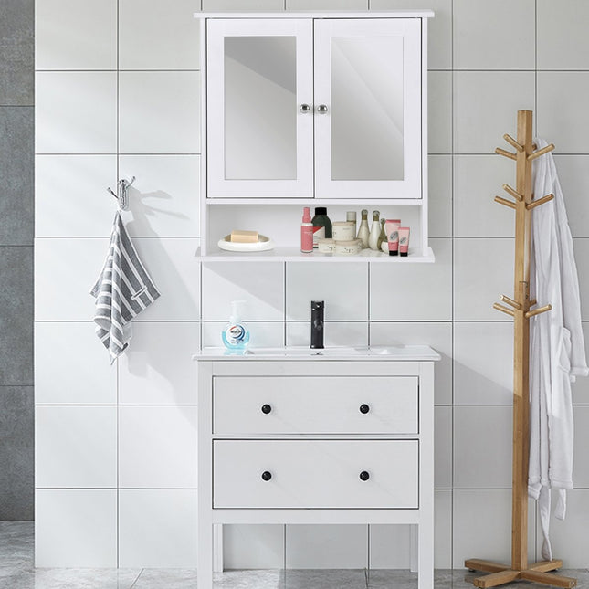 Armoire à miroir armoire de salle de bain armoire murale 56,5 x 13,5 x 58,5 cm
