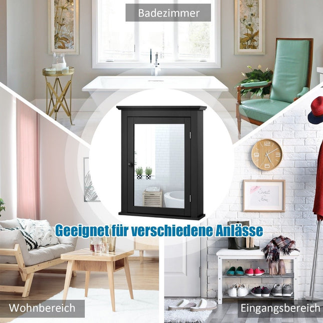 Armoire à miroir armoire murale de salle de bain avec miroir armoire à miroir de salle de bain noir