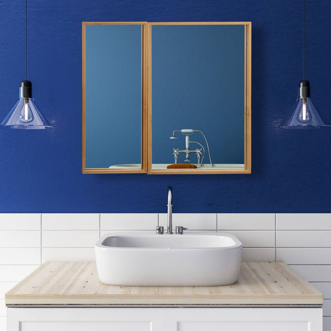 Armoire de toilette avec miroir pour salle de bain à 2 portes