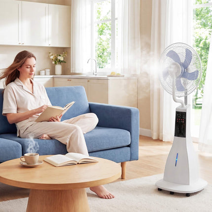 Ventilateur sur pied brumisateur, réservoir de 3 L, télécommande, oscillation à 75 degrés