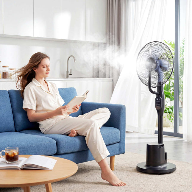 Nebel-Standventilator, 70°-Oszillation, 3 Geschwindigkeiten, 3,5-Liter-Tank