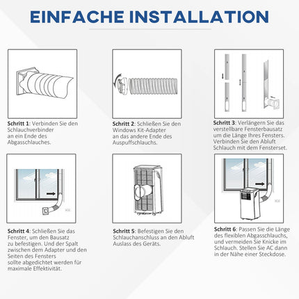 Mobiles Klimagerät – 2,6 kW, 3-in-1-Kühlgerät