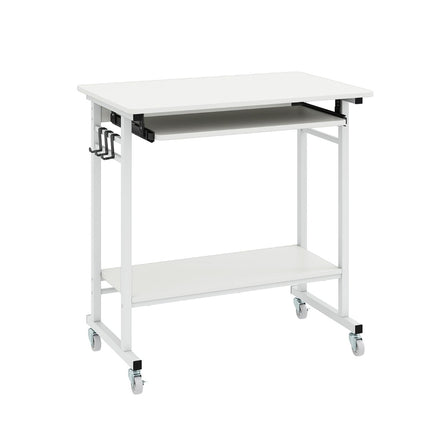Bureau mobile pour ordinateur avec plateau pour clavier, blanc, 80 x 50 x 78 cm