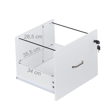 Mobiler Rollcontainer mit Schloss, 2 Schubladen, A4/Letter-Akten