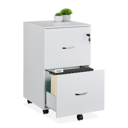 Mobiler Rollcontainer mit Schloss, 2 Schubladen, A4/Letter-Akten