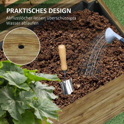 Jardinière mobile avec treillis, bois résistant aux intempéries, 76 x 30 x 155 cm