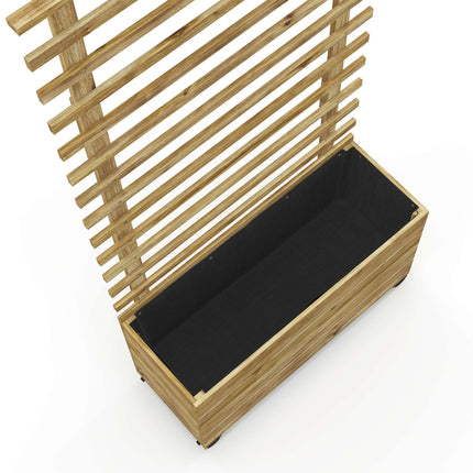 Jardinière mobile avec treillis, bois résistant aux intempéries, 76 x 30 x 155 cm