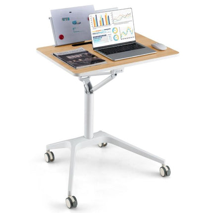 Mobiler Stehschreibtischwagen, 76-107 cm hoch, Rollen