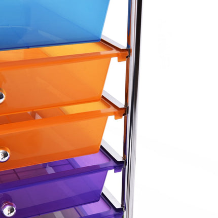 Chariot de rangement mobile avec 15 tiroirs empilables, cadre en métal
