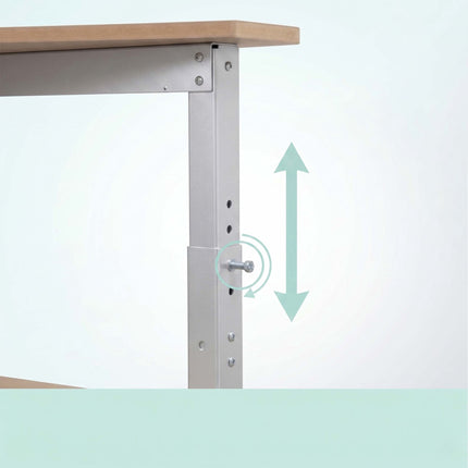 Établi mobile à roulettes, panneau perforé, hauteur réglable