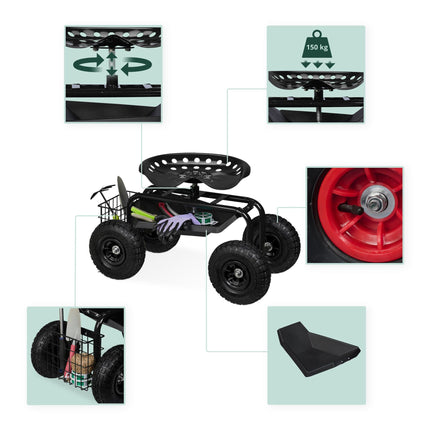 Mobiler Gartensitz mit Stauraum