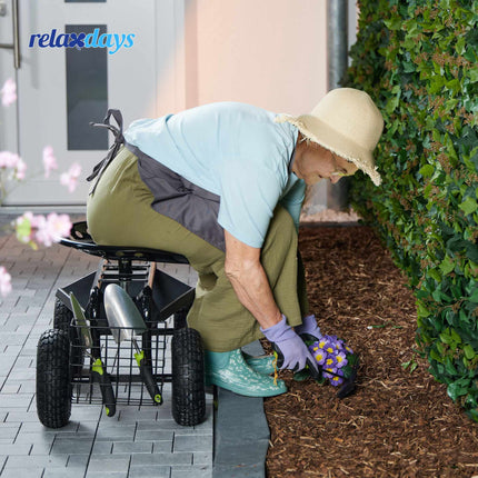 Mobiler Gartensitz mit Stauraum