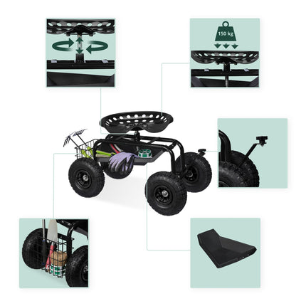 Mobiler Gartensitz mit Stauraum