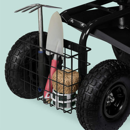 Mobiler Gartensitz mit Stauraum