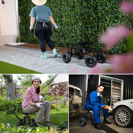 Mobiler Gartensitz mit Stauraum